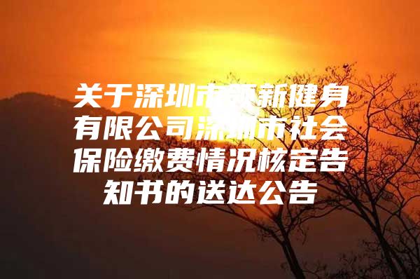 关于深圳市领新健身有限公司深圳市社会保险缴费情况核定告知书的送达公告