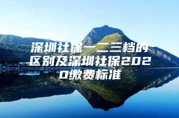 深圳社保一二三档的区别及深圳社保2020缴费标准