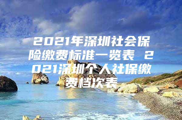 2021年深圳社会保险缴费标准一览表 2021深圳个人社保缴费档次表