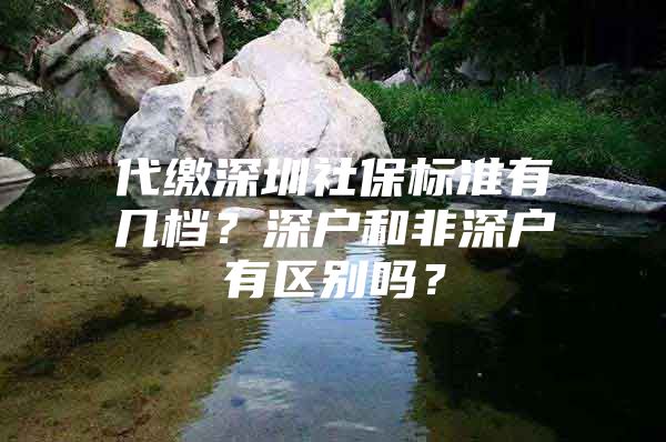 代缴深圳社保标准有几档？深户和非深户有区别吗？