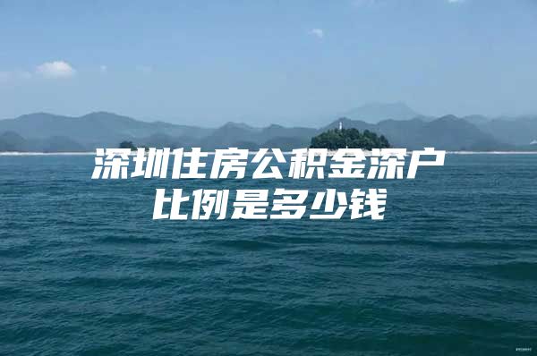 深圳住房公积金深户比例是多少钱