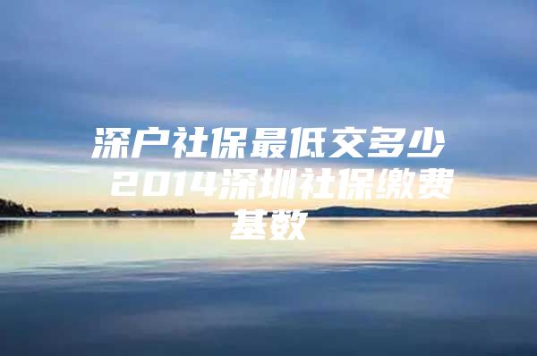 深户社保最低交多少 2014深圳社保缴费基数