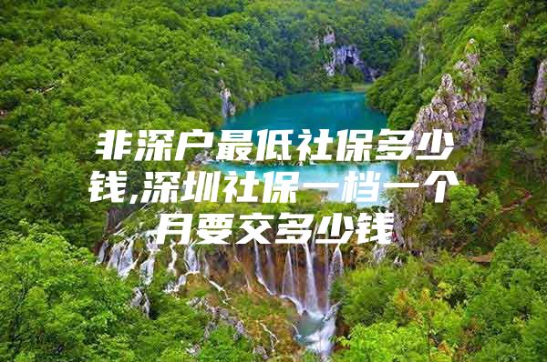 非深户最低社保多少钱,深圳社保一档一个月要交多少钱