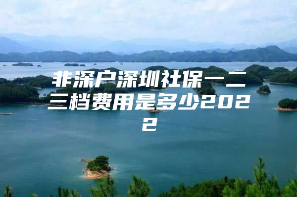 非深户深圳社保一二三档费用是多少2022