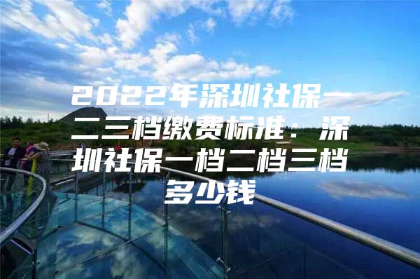 2022年深圳社保一二三档缴费标准：深圳社保一档二档三档多少钱