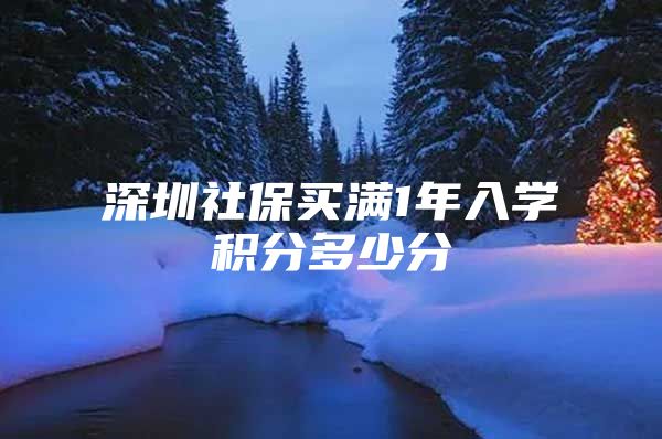 深圳社保买满1年入学积分多少分