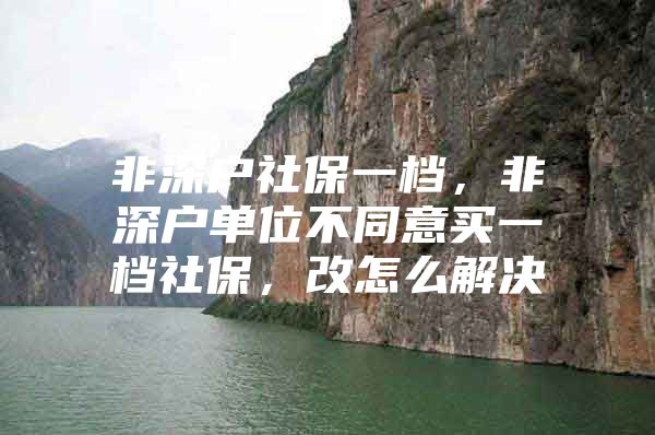 非深户社保一档，非深户单位不同意买一档社保，改怎么解决