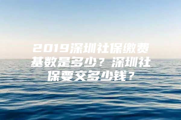 2019深圳社保缴费基数是多少？深圳社保要交多少钱？