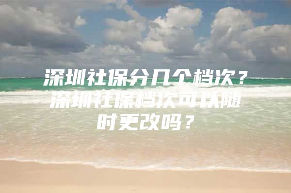 深圳社保分几个档次？深圳社保档次可以随时更改吗？