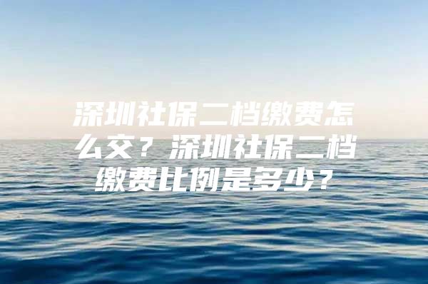 深圳社保二档缴费怎么交？深圳社保二档缴费比例是多少？