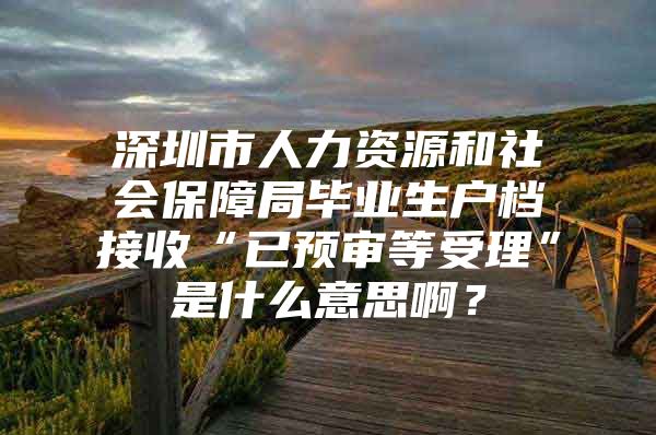 深圳市人力资源和社会保障局毕业生户档接收“已预审等受理”是什么意思啊？