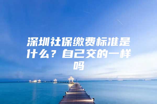 深圳社保缴费标准是什么？自己交的一样吗