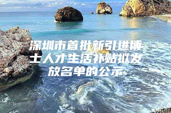 深圳市首批新引进博士人才生活补贴拟发放名单的公示