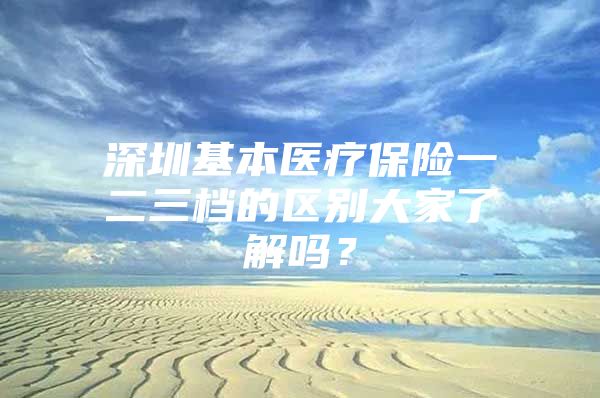 深圳基本医疗保险一二三档的区别大家了解吗？