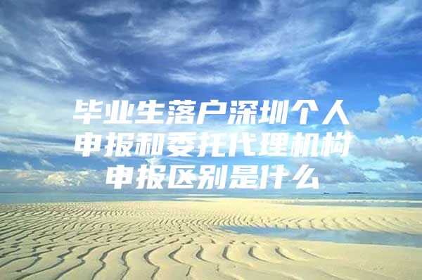 毕业生落户深圳个人申报和委托代理机构申报区别是什么