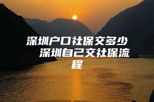 深圳户口社保交多少  深圳自己交社保流程